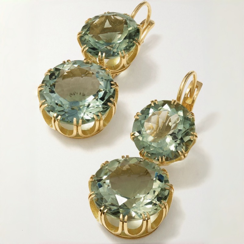 Women's Light Mint Green Ear Hook Claw Set with Zirconia